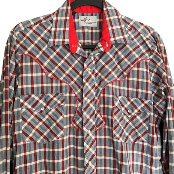 Vintage 80’s Kenny Rogers Western shirt with Pearl Snaps Sz: Men’s 15 1/2 x 34 - Picture 6 of 8